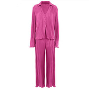 Francis Pleated Long Sleeve Shirt & Pants Set