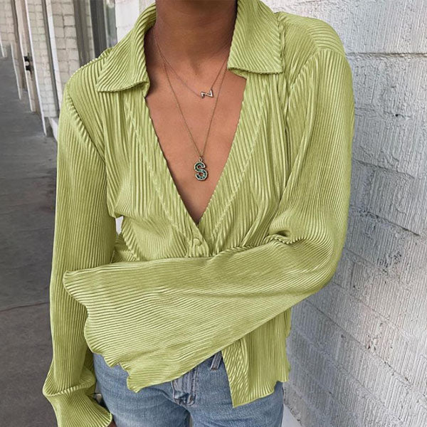 Francis Pleated Long Sleeve Shirt & Pants Set