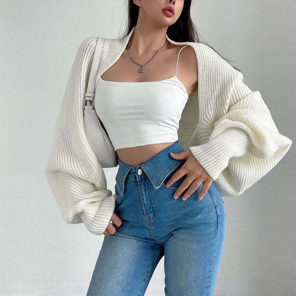 Elyse Long Sleeve Open Front Shrug Sweater
