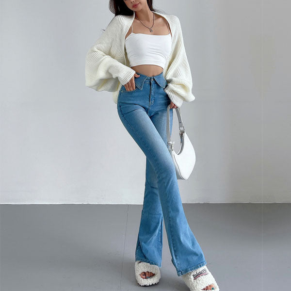Elyse Long Sleeve Open Front Shrug Sweater