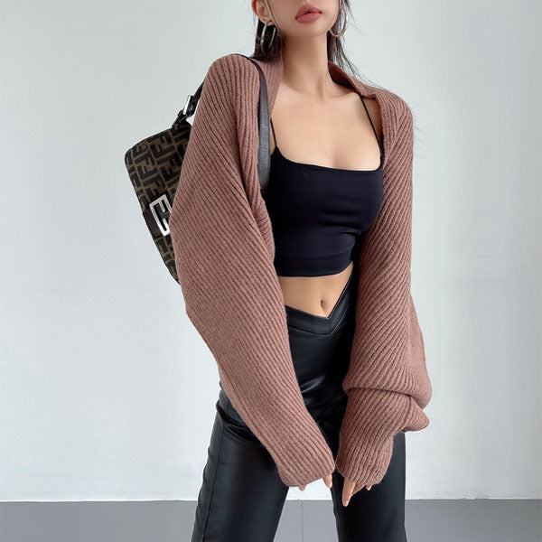 Elyse Long Sleeve Open Front Shrug Sweater