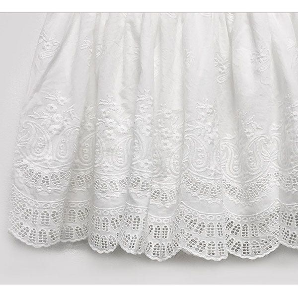 Mandy White Embroidered Print Mini Skirt