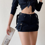 Alicia Mid Rise Cargo Skort