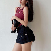 Alicia Mid Rise Cargo Skort