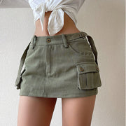 Alicia Mid Rise Cargo Skort