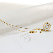 Callie Smiley Pearl Pendant Gold Necklace