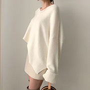 Cynthia Ivory V Neck Knit Sweater