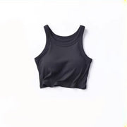 Ester Padded Ribbed Crop Tank Top
