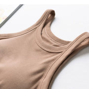 Ester Padded Ribbed Crop Tank Top