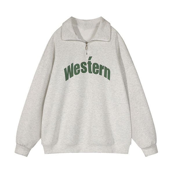 Xena Western Zipper Collar SweatShirt