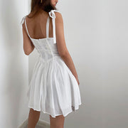 Kiri Sweet Sleeveless White Mini Dress