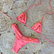 Anne Pleated Cups Halter Bikini Set