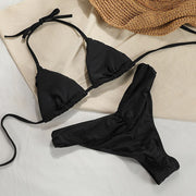 Anne Pleated Cups Halter Bikini Set