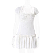 Alicia White Coquette Style Ruched Mini Dress