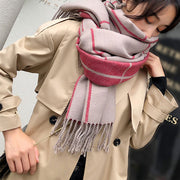 Maggie Plaid Tassel Shawl