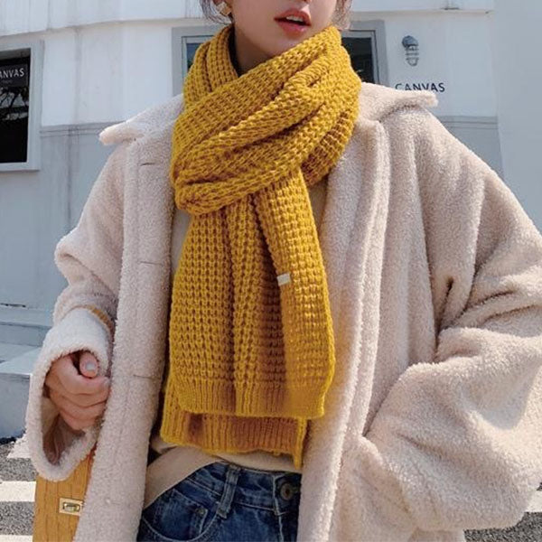 Chunky Knit Scarf - White