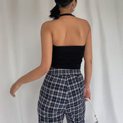 Madison Halter Ribbed Crop Tank Top