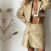 Kenza Cropped Blazer Skirt Set