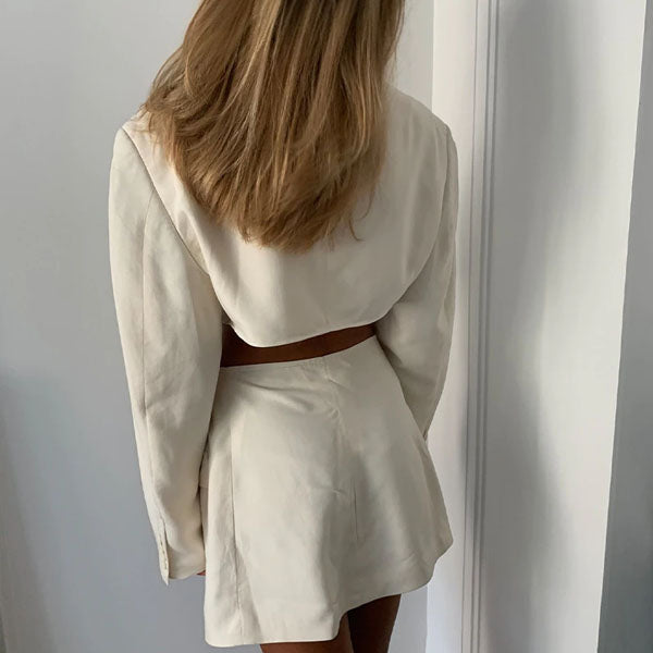 Kenza Cropped Blazer Skirt Set