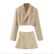 Kenza Cropped Blazer Skirt Set