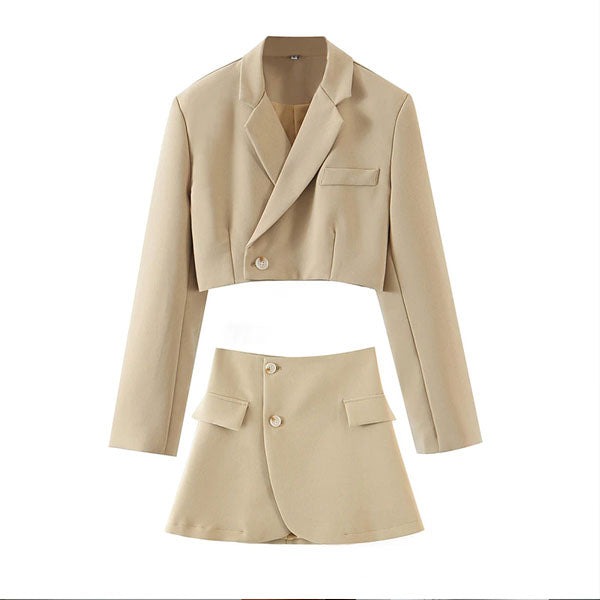 Kenza Cropped Blazer Skirt Set