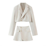 Kenza Cropped Blazer Skirt Set