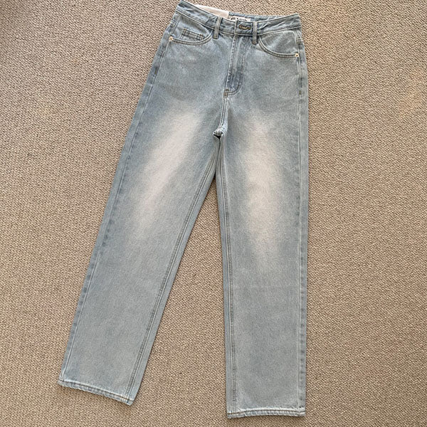 Chriselle Medium Wash Straight Leg High-Waisted Jeans