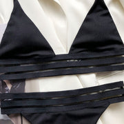 Ellina Ribbed Triangle Top Bikini Set