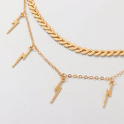 Ellie Layered Lightning Charm Necklace