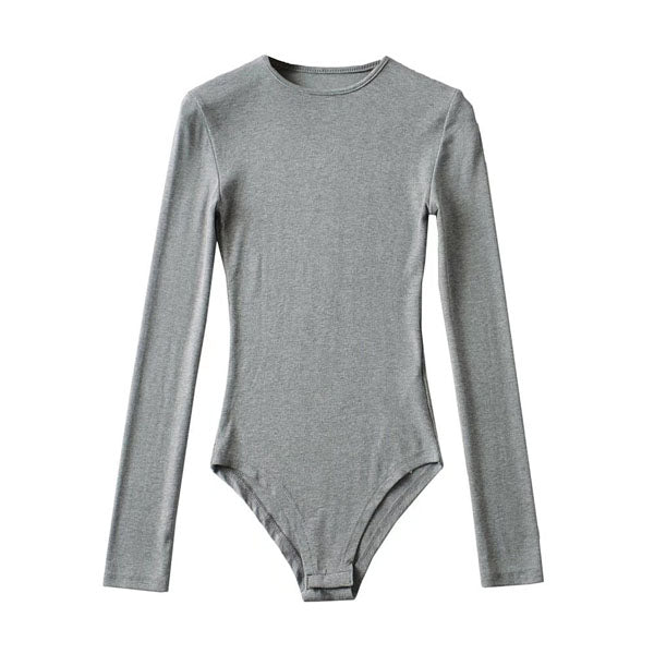 Miri Ribbed Long Sleeve Crew Neck Bodysuit