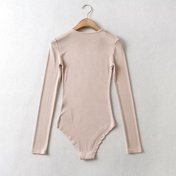 Miri Ribbed Long Sleeve Crew Neck Bodysuit