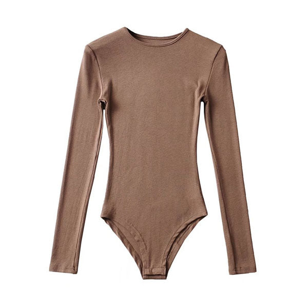 Miri Ribbed Long Sleeve Crew Neck Bodysuit