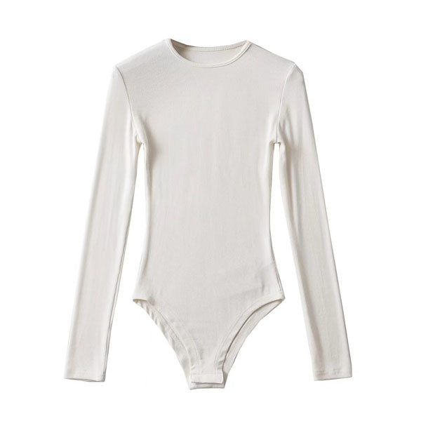 Miri Ribbed Long Sleeve Crew Neck Bodysuit