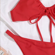Nalia Ruched Tie Front Bikini Set