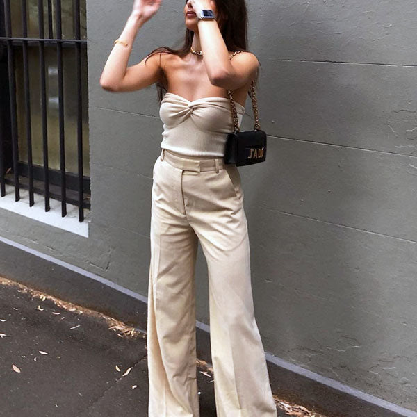 Maggie Twist Front Knit Tube Top