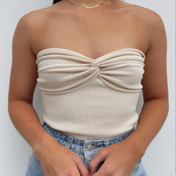 Maggie Twist Front Knit Tube Top – The Wildflower Shop